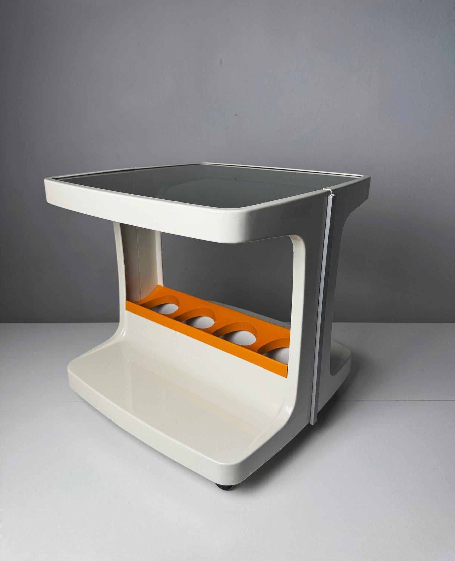Space Age Barwagen mit Flaschenhalter, Marc Held für Prisunic, 1970er Jahre (Französisch) im Angebot