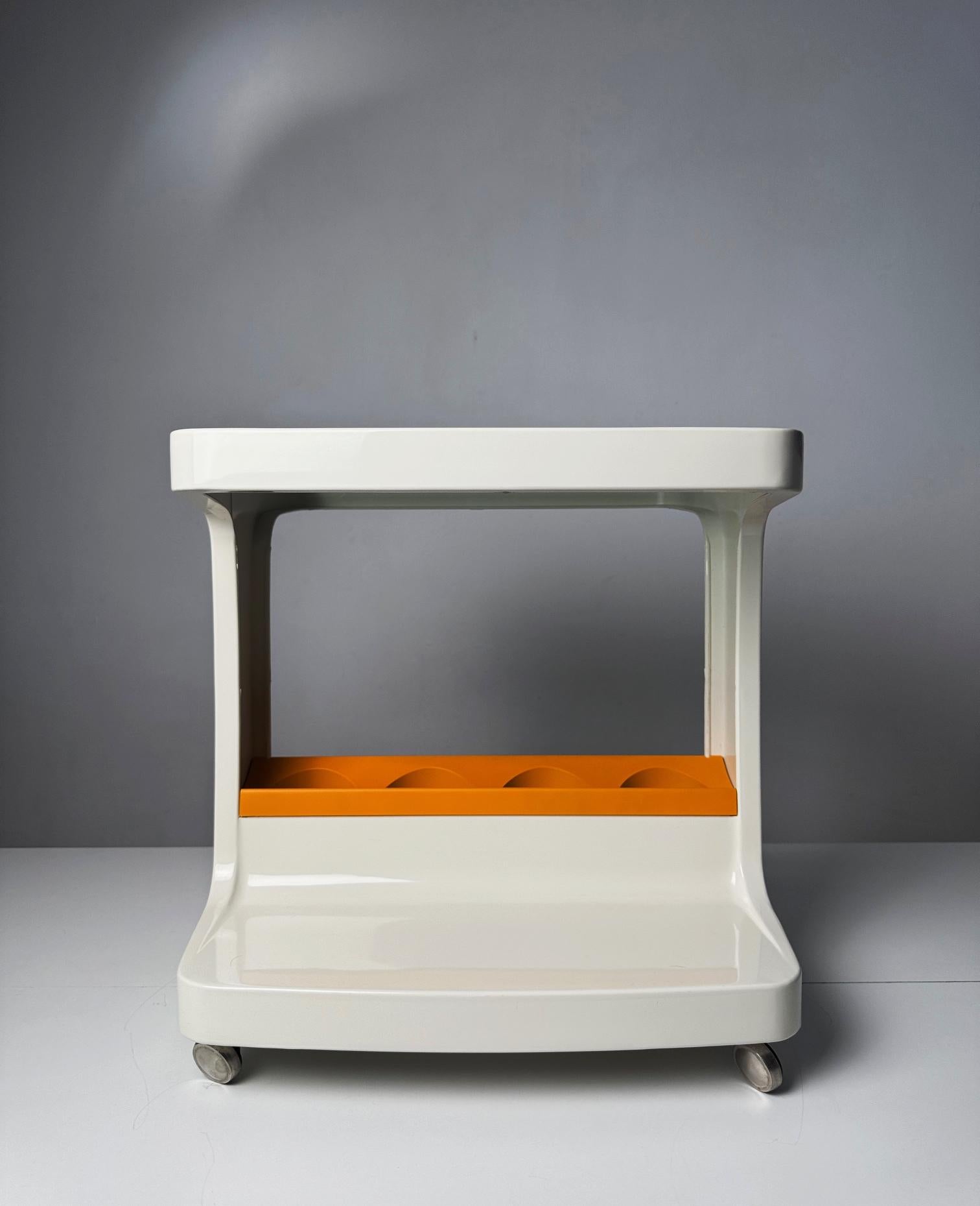 Space Age Barwagen mit Flaschenhalter, Marc Held für Prisunic, 1970er Jahre (Ende des 20. Jahrhunderts) im Angebot