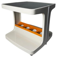 Space Age Bar Cart w/ bottle holder attributed to Marc Held for Prisunic, 1970s