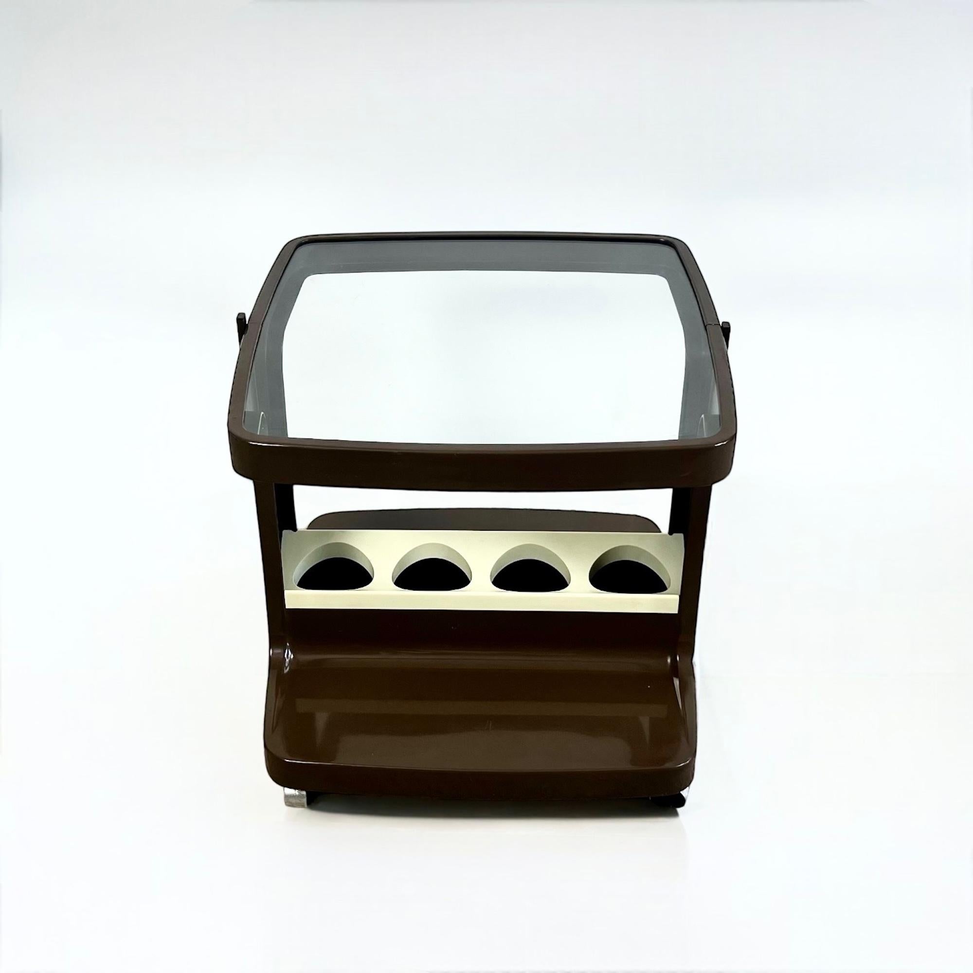 Space Age Bar Cart with Bottle Holder Marc Held for Prisunic, 1970s In Good Condition In San Benedetto Del Tronto, IT