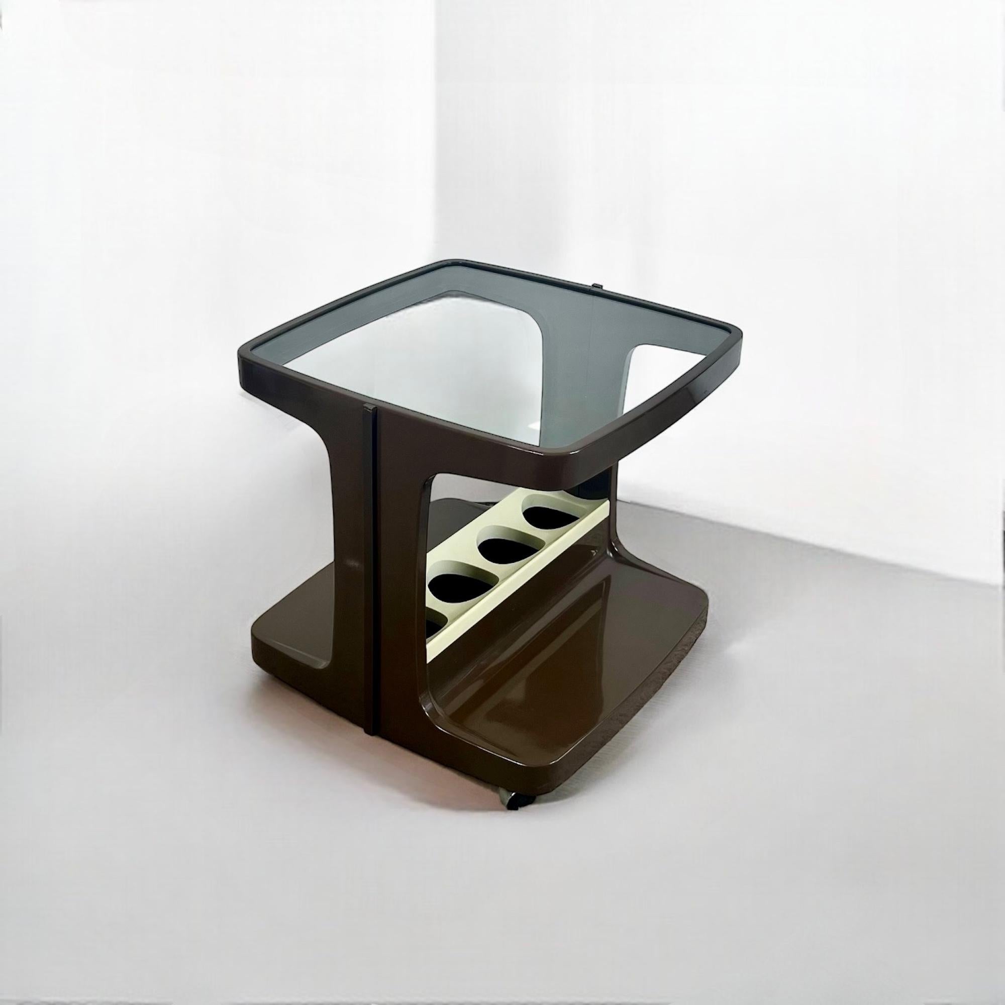 Space Age Bar Cart with Bottle Holder Marc Held for Prisunic, 1970s 3