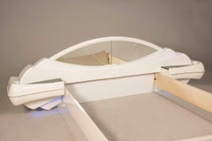 Space Age bed in white lacquered wood 1970s DBM Italia