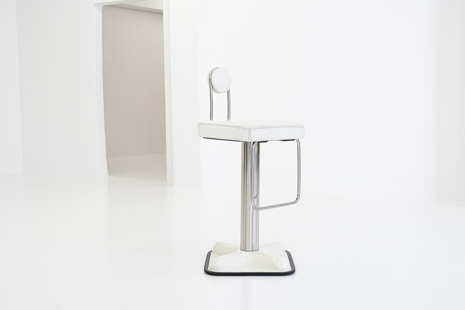 The “birillo” bar stool (italian for “bowling pin”), designed in 1970 for italian company zanotta is one of his last designs: colombo died in 1971 at only 41 years of age. futuristic already five decades ago the unique look would befit the luxurious