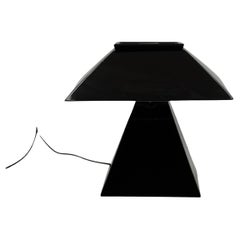 Space age black ceramic table lamp, Italy 1970s