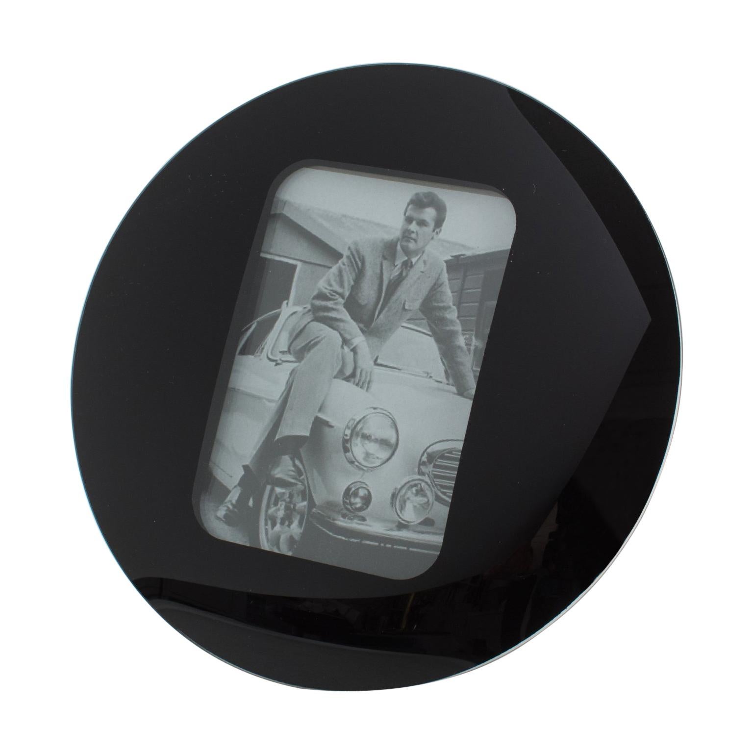 Space Age Black Glass Picture Frame