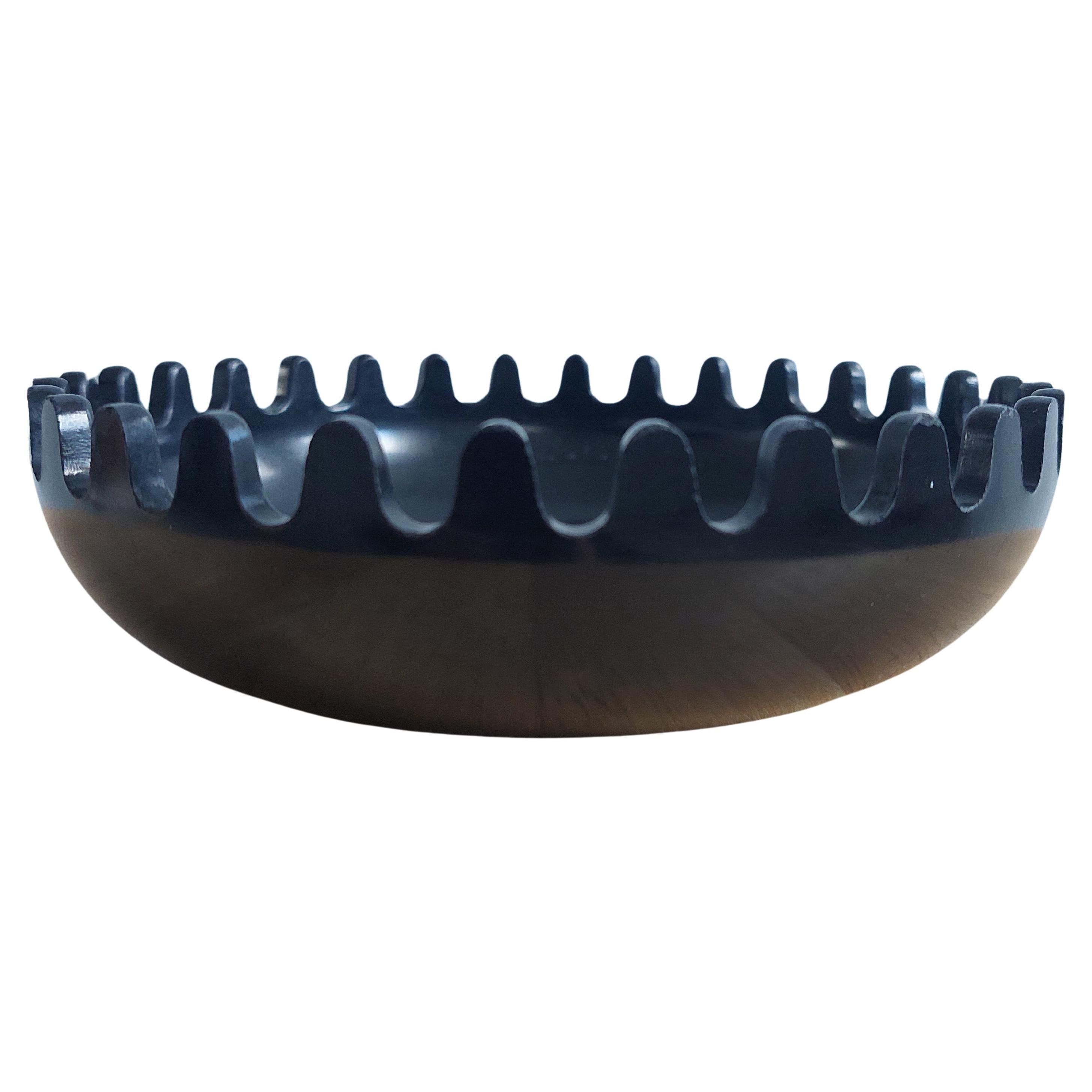 Space age Black Mebel Clam Ashtray Bowl by Alan Fletcher, 1970