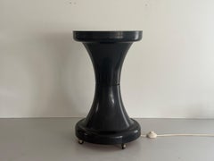 Space Age Black Plexi Body and Glass Cover Floor Lamp, 1970s, Italy