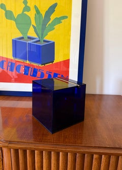 Seau à glace en plastique bleu de l'ère spatiale, Studio Opi, Cini & Nils Italie, vers 1970