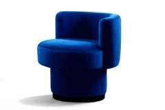 Chaise d'appoint en velours bleu postmoderne de Space AGE Caos