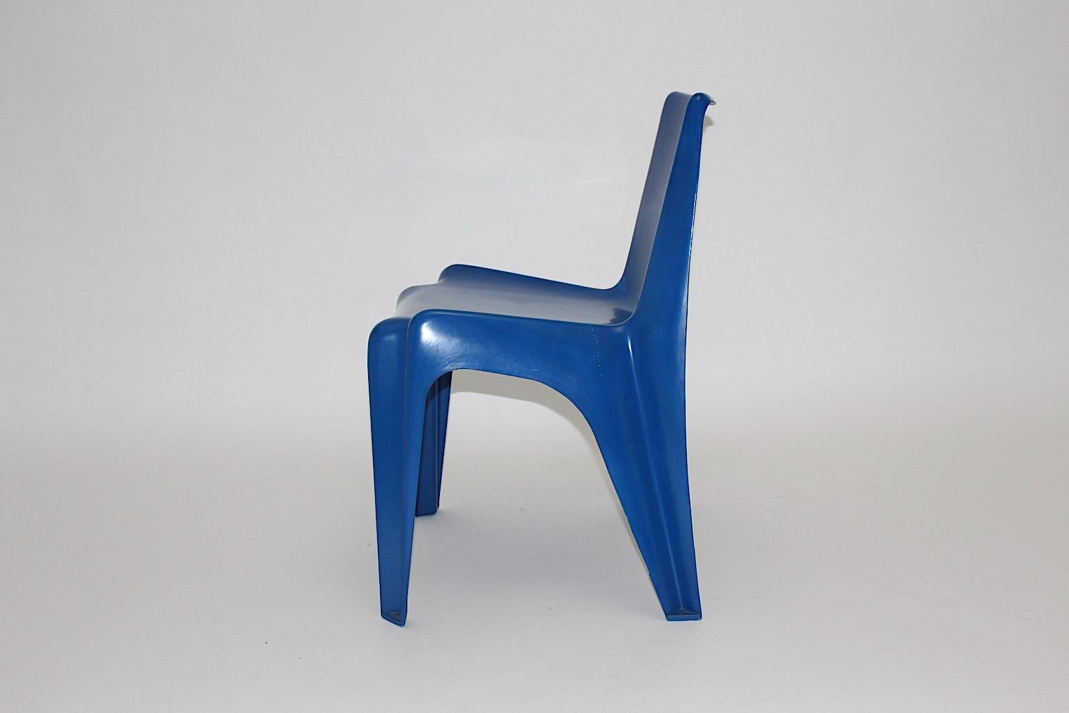 Space Age Blue Vintage Bofinger Chair BA 1171 by Helmut Bätzner, 1960s, Germany In Good Condition In Vienna, AT