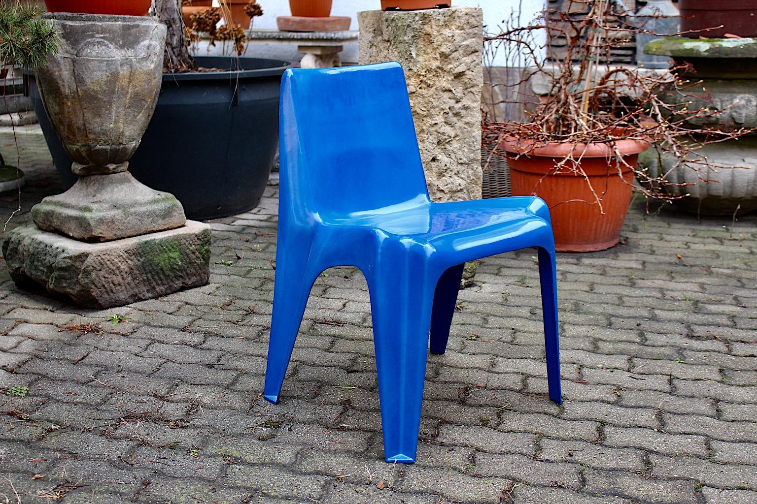 20th Century Space Age Blue Vintage Bofinger Chair BA 1171 by Helmut Bätzner, 1960s, Germany