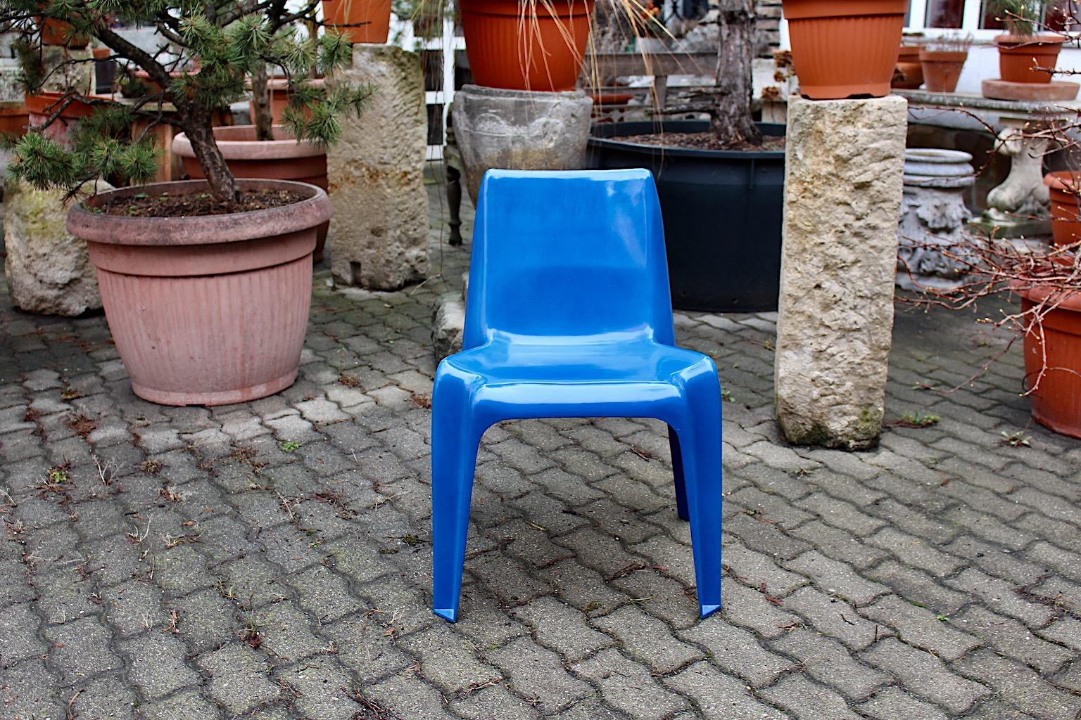 Plastic Space Age Blue Vintage Bofinger Chair BA 1171 by Helmut Bätzner, 1960s, Germany