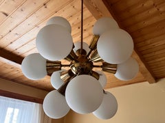Space Age brass Design Chandelier Sputnik by Kamenicky Senov, 1970s