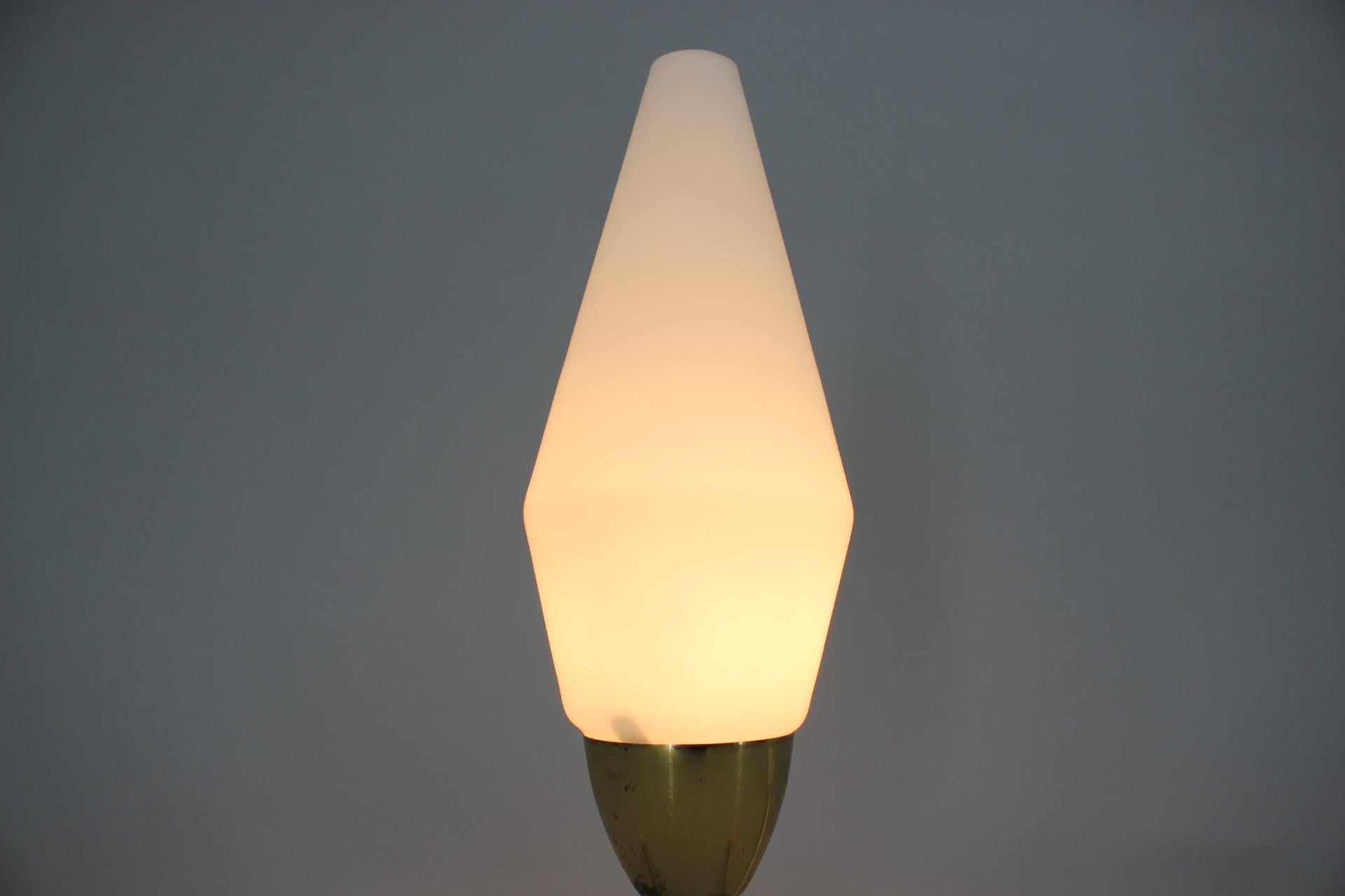 Czech Space Age Brass Mid-Century Table Lamp