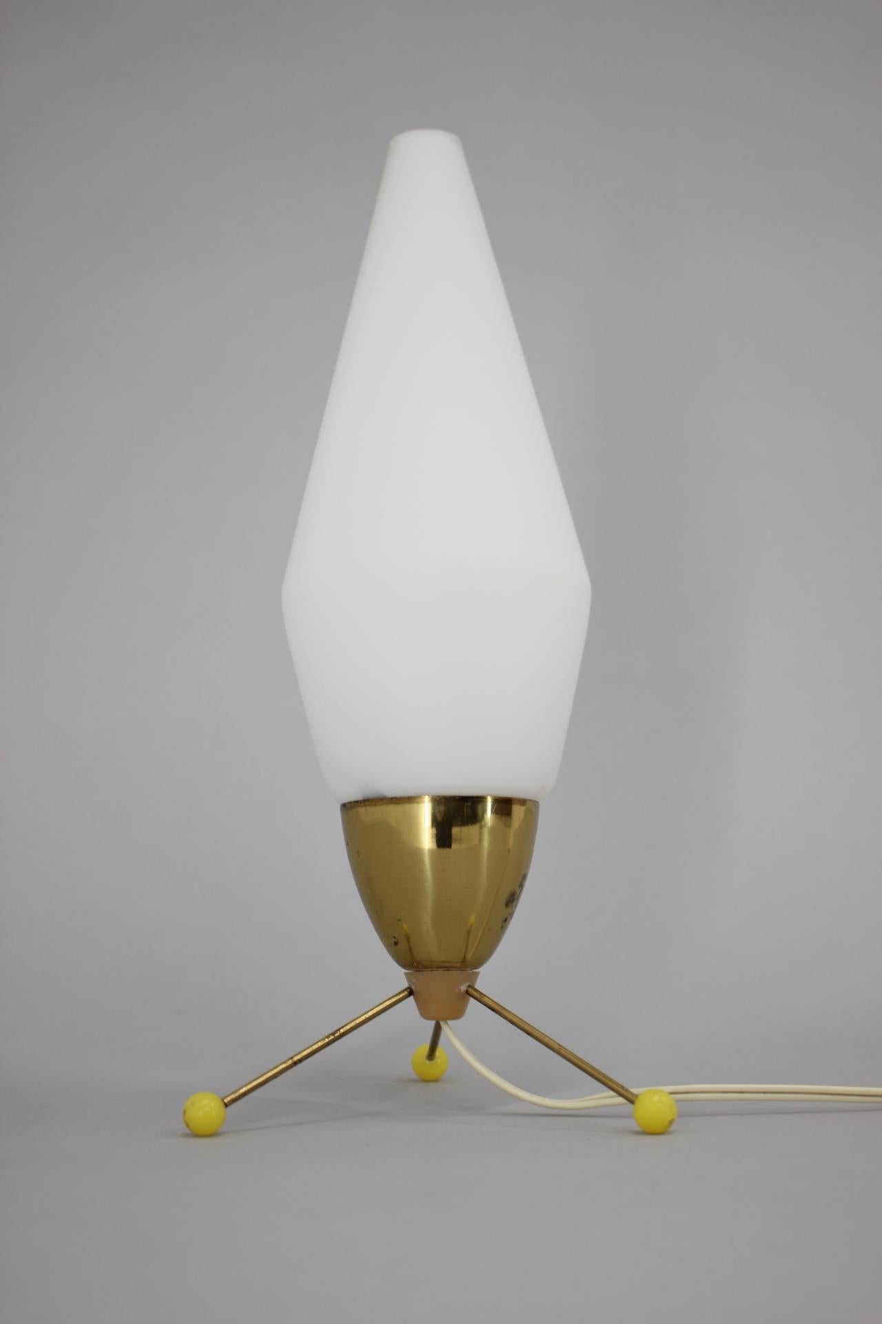 Czech Space Age Brass Mid-Century Table Lamp