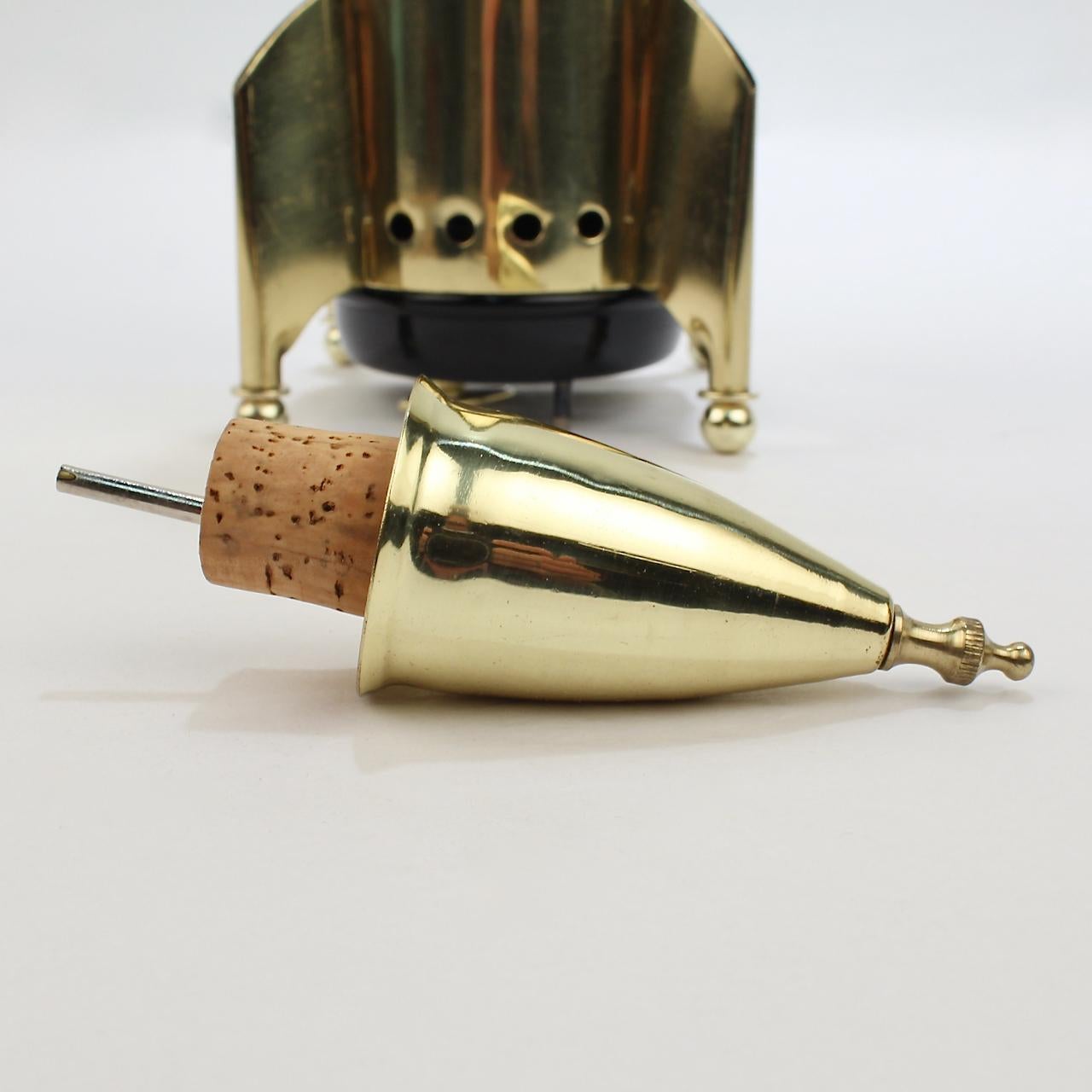 Space Age Brass Rocket Ship Novelty Decanter or Liquor Bottle 2