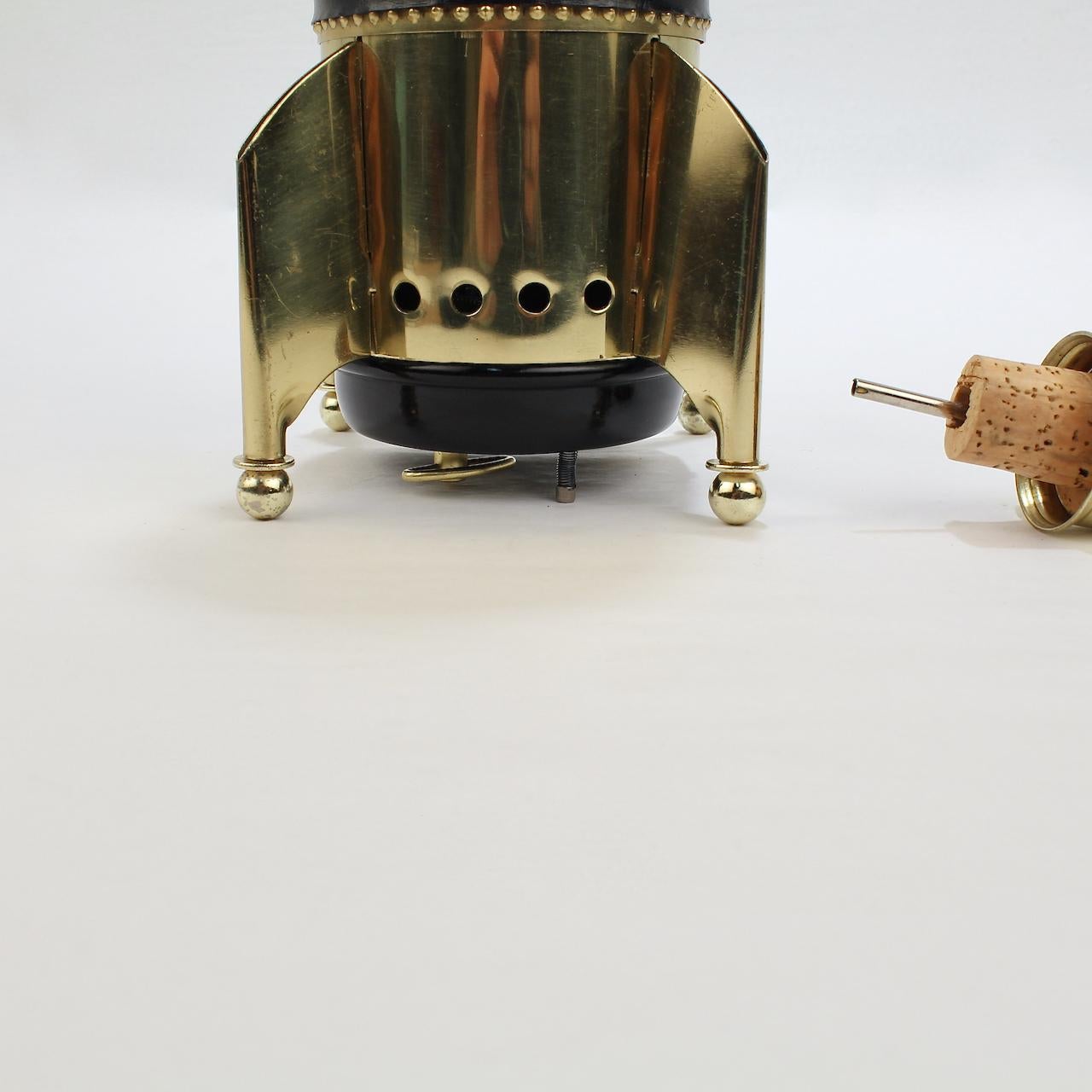 Space Age Brass Rocket Ship Novelty Decanter or Liquor Bottle 4