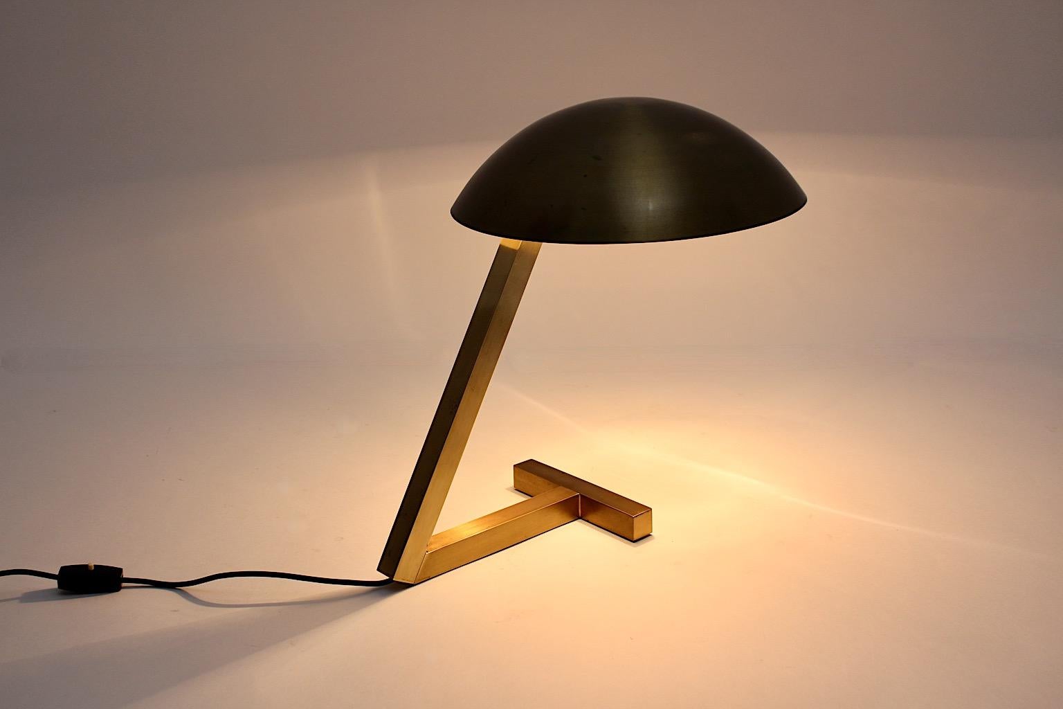 Space Age Brass Vintage Dome Geometric Table Lamp Desk Lamp 1960s Italy For Sale 6