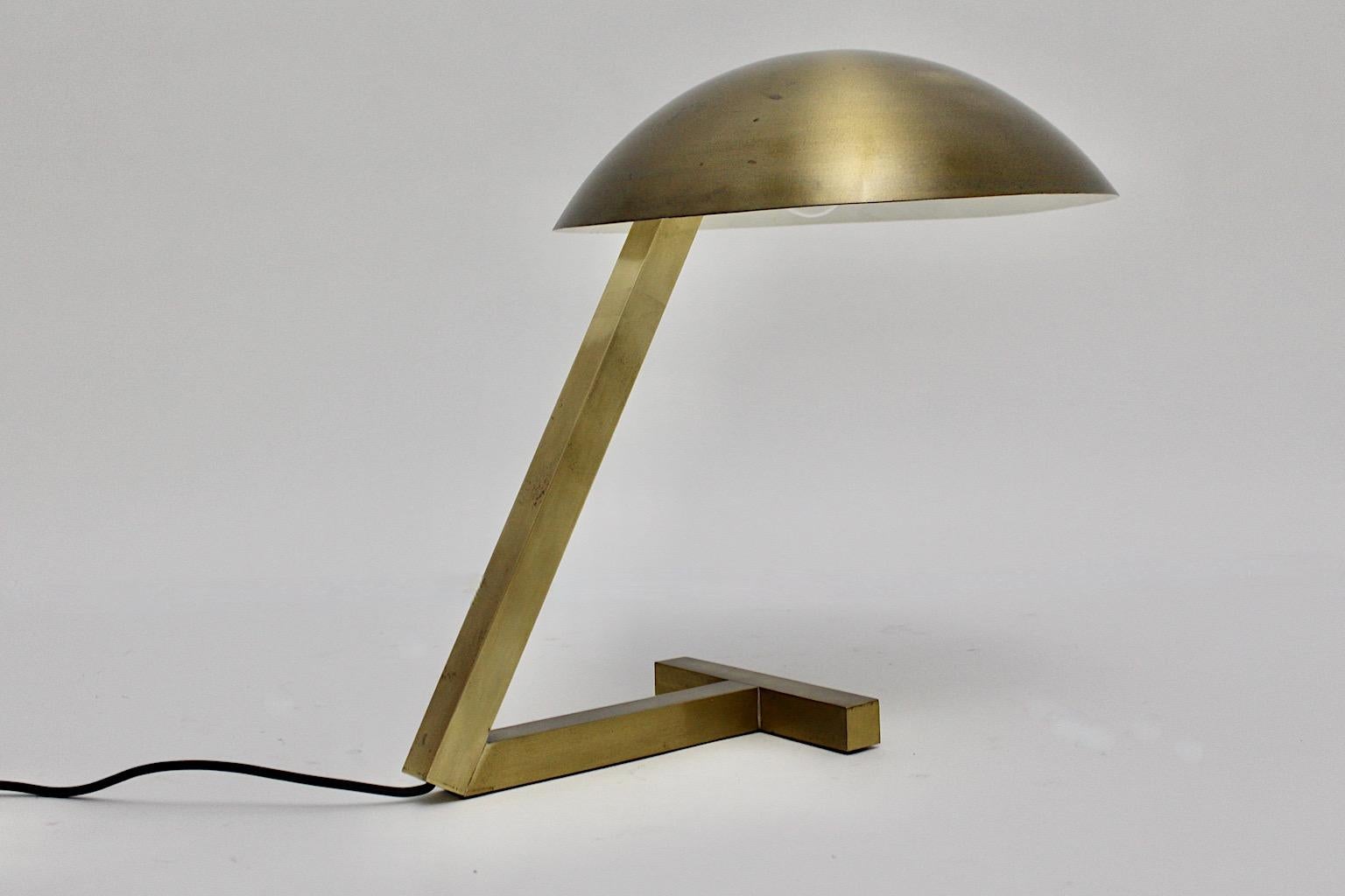 Space Age Brass Vintage Dome Geometric Table Lamp Desk Lamp 1960s Italy For Sale 7