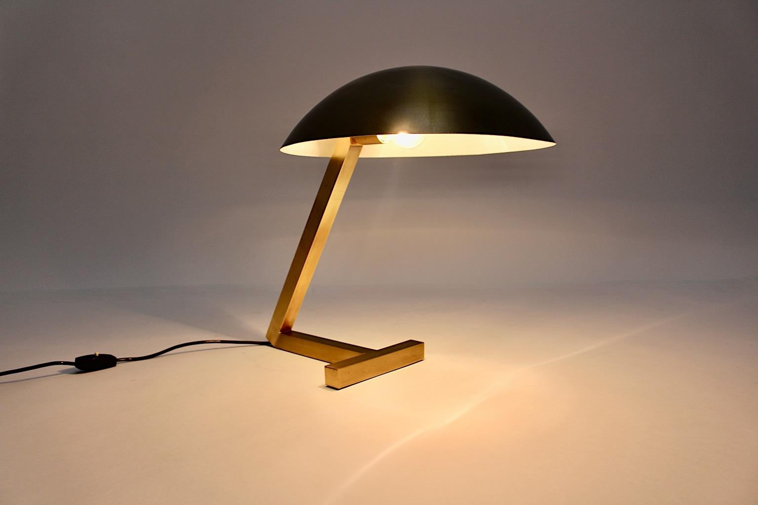 Space Age Brass Vintage Dome Geometric Table Lamp Desk Lamp 1960s Italy For Sale 8