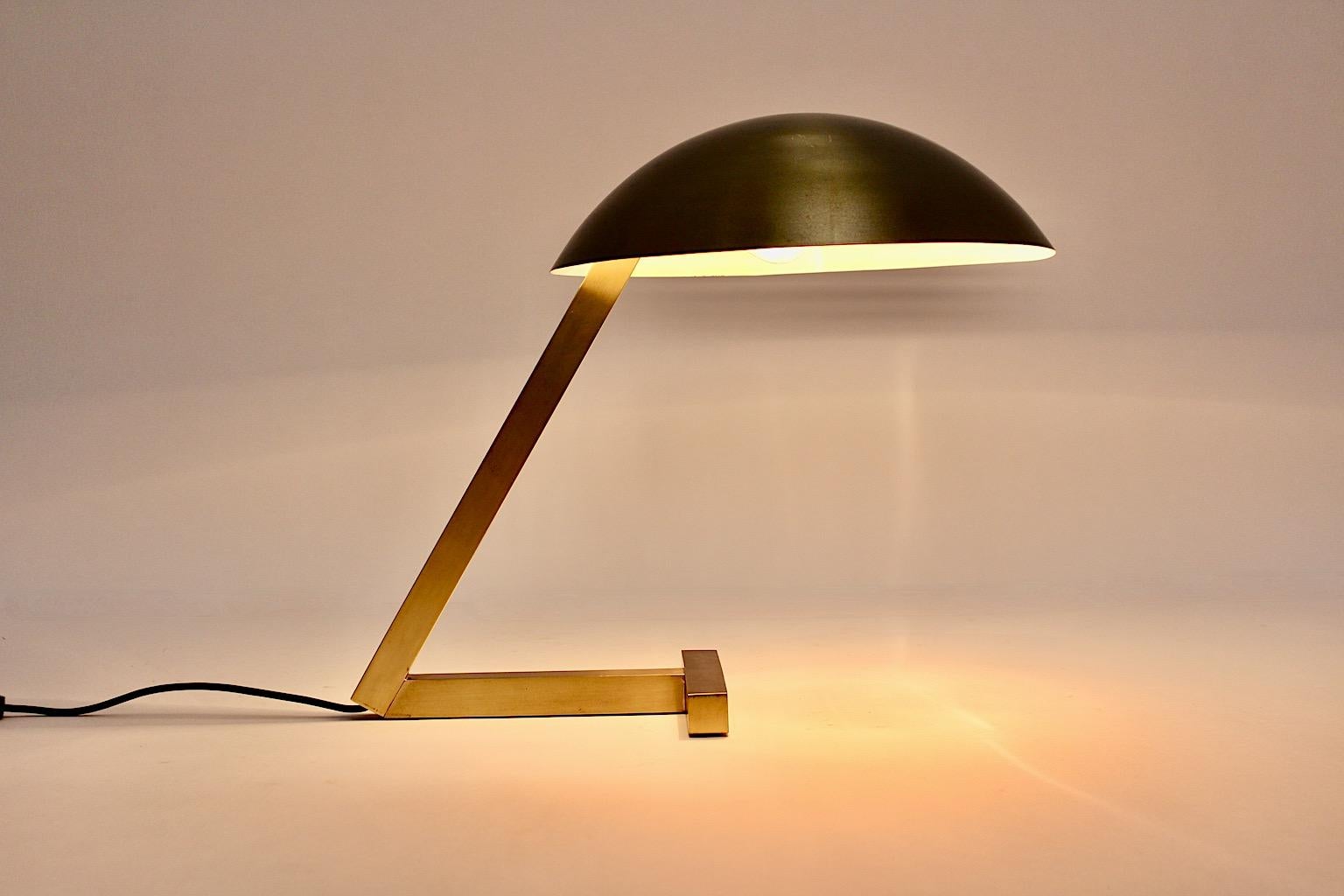 Space Age Brass Vintage Dome Geometric Table Lamp Desk Lamp 1960s Italy For Sale 4