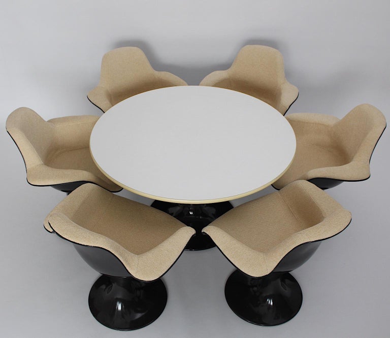 Space Age Brown Plastic Dining Room Set Markus Farner Walter Grunder 1970s  In Good Condition For Sale In Vienna, AT