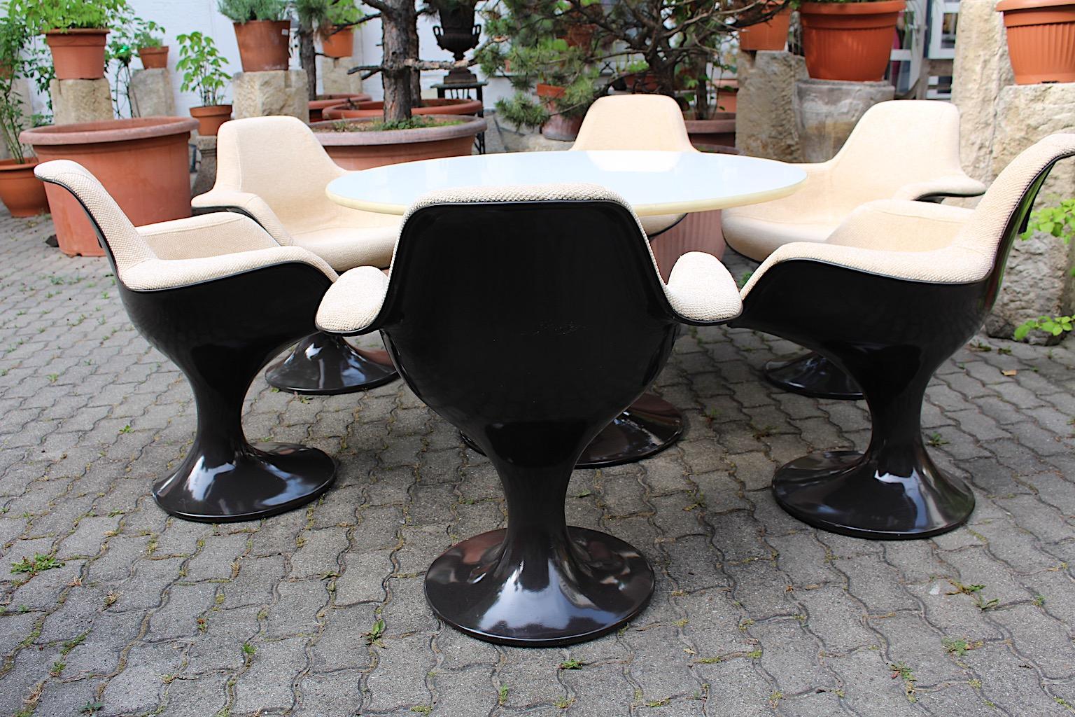Late 20th Century Space Age Brown Plastic Dining Room Set Markus Farner Walter Grunder 1970s  For Sale