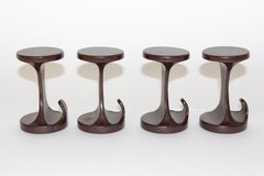 Space Age Brown Plastic Vintage Wall Coat Hangers, 1960s