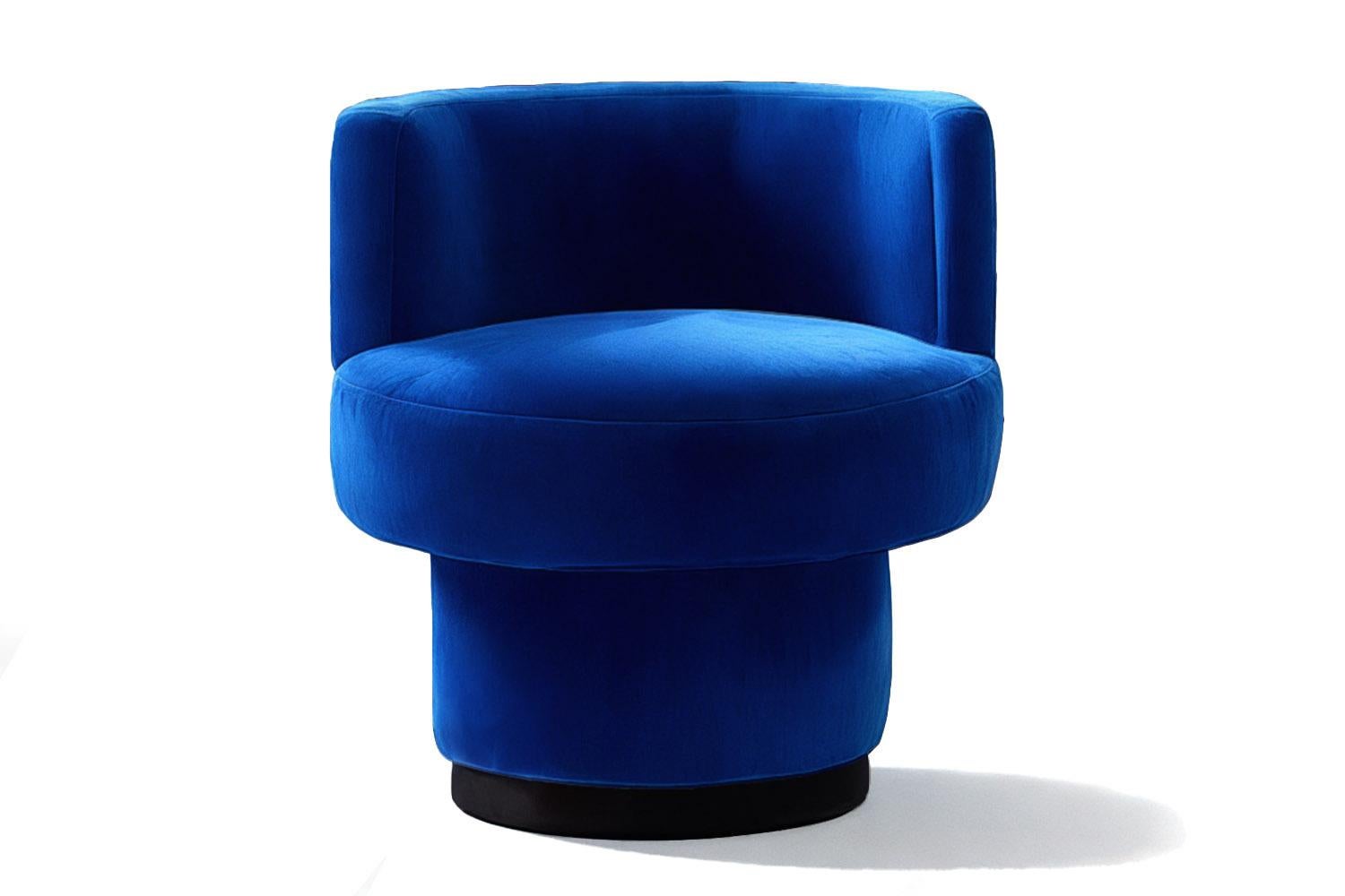 Contemporary Space Age Brown Velvet Accent Chair Caos For Sale