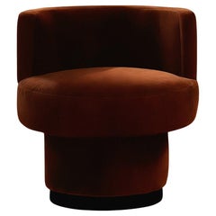 Space Age Brown Velvet Accent Chair Caos