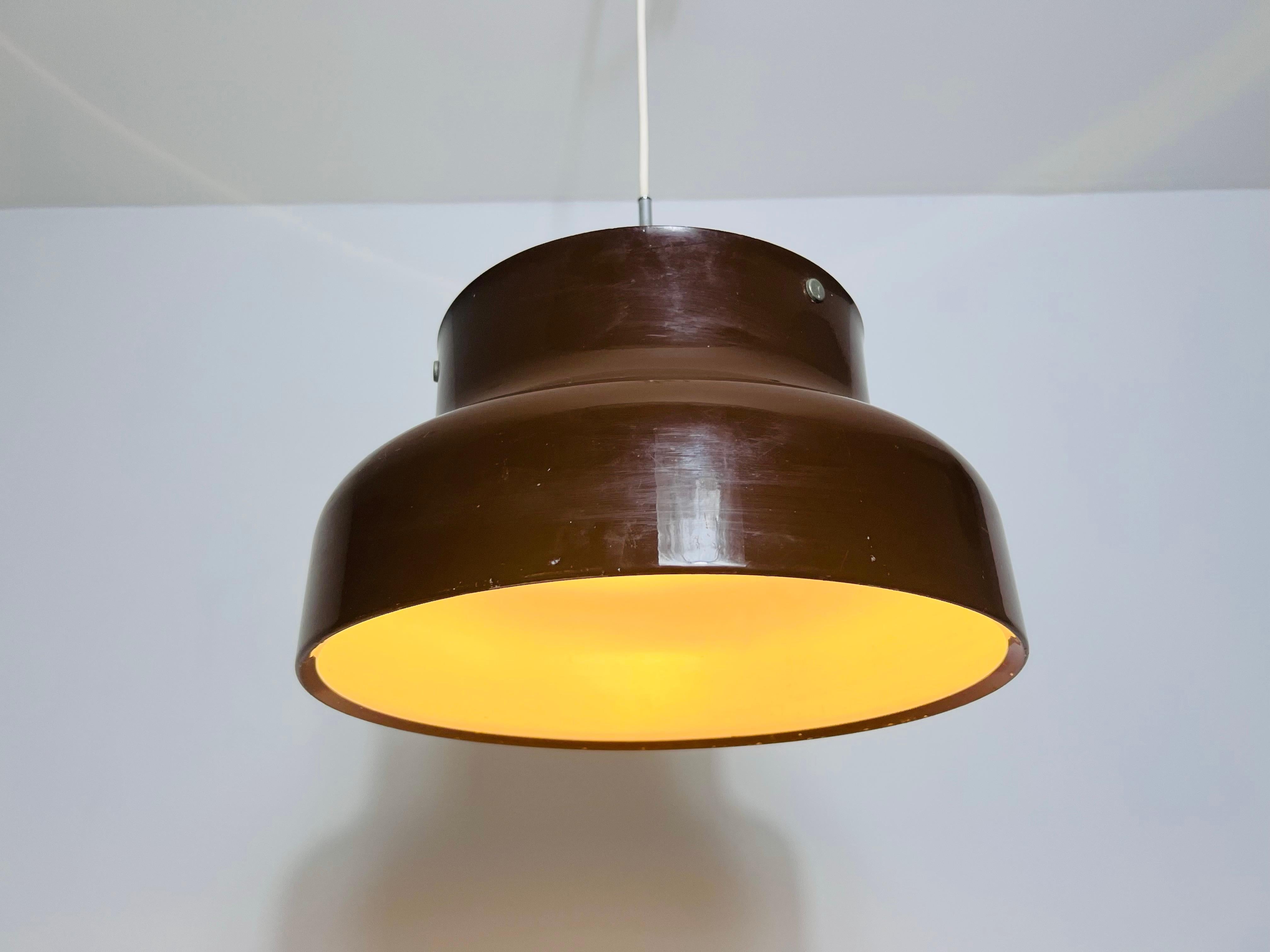 Lampada a sospensione Bumling Brown A Space Age di Atelje Lytan, Svezia, anni '70 in vendita 2