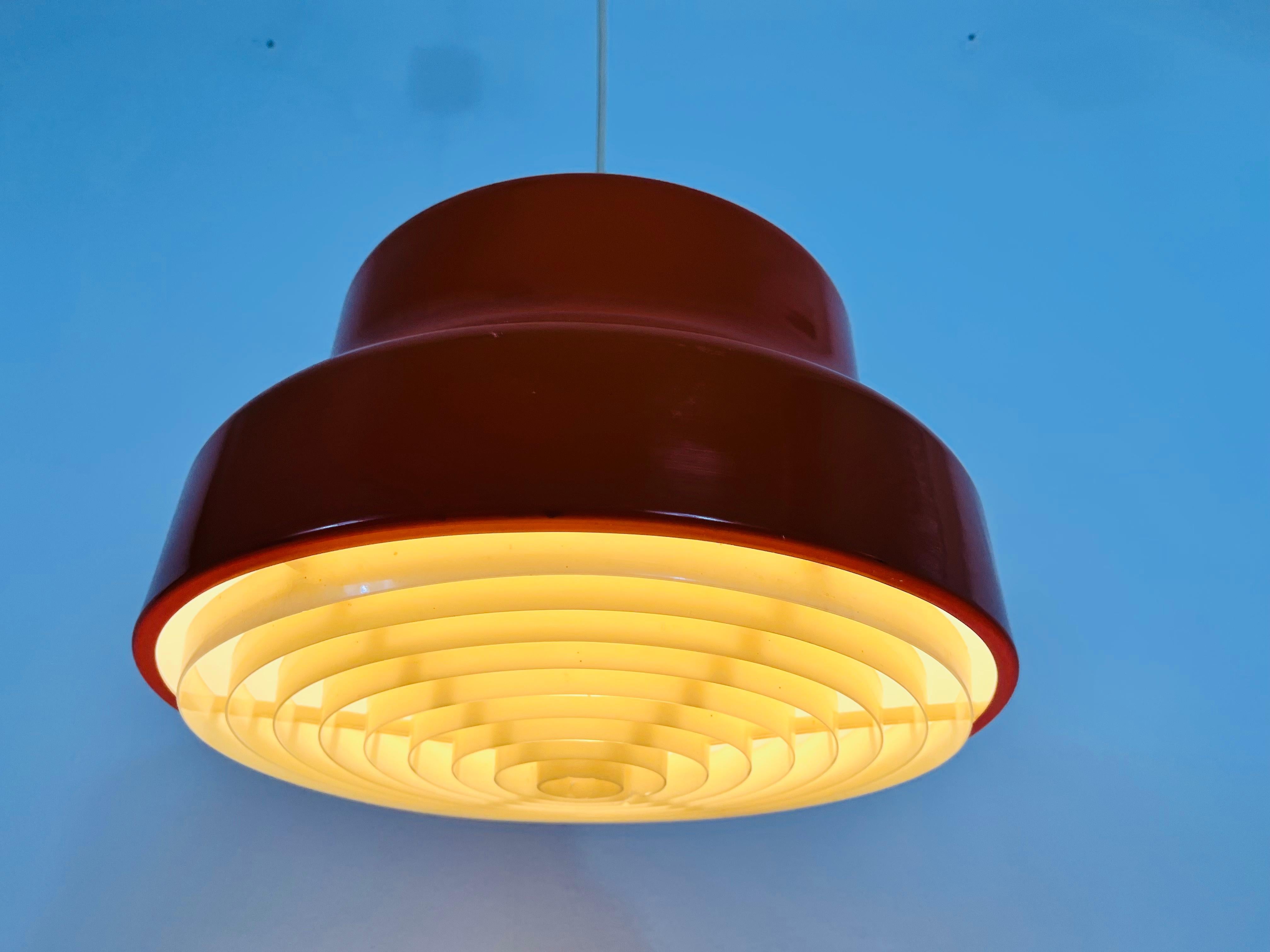 Lampe suspendue orange scintillante de l'ère spatiale, Allemagne, 1970 en vente 3