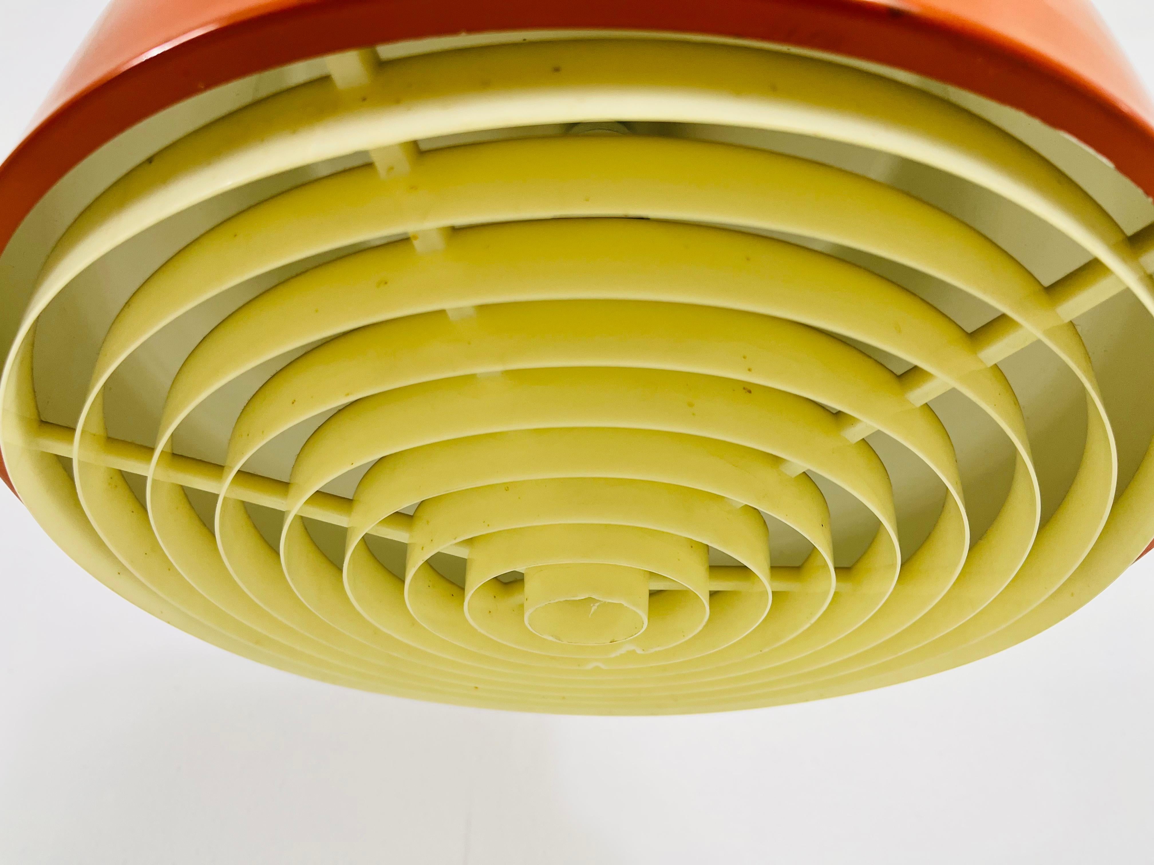 Space Age Bumling Orange Pendant Lamp, Germany, 1970s For Sale 1