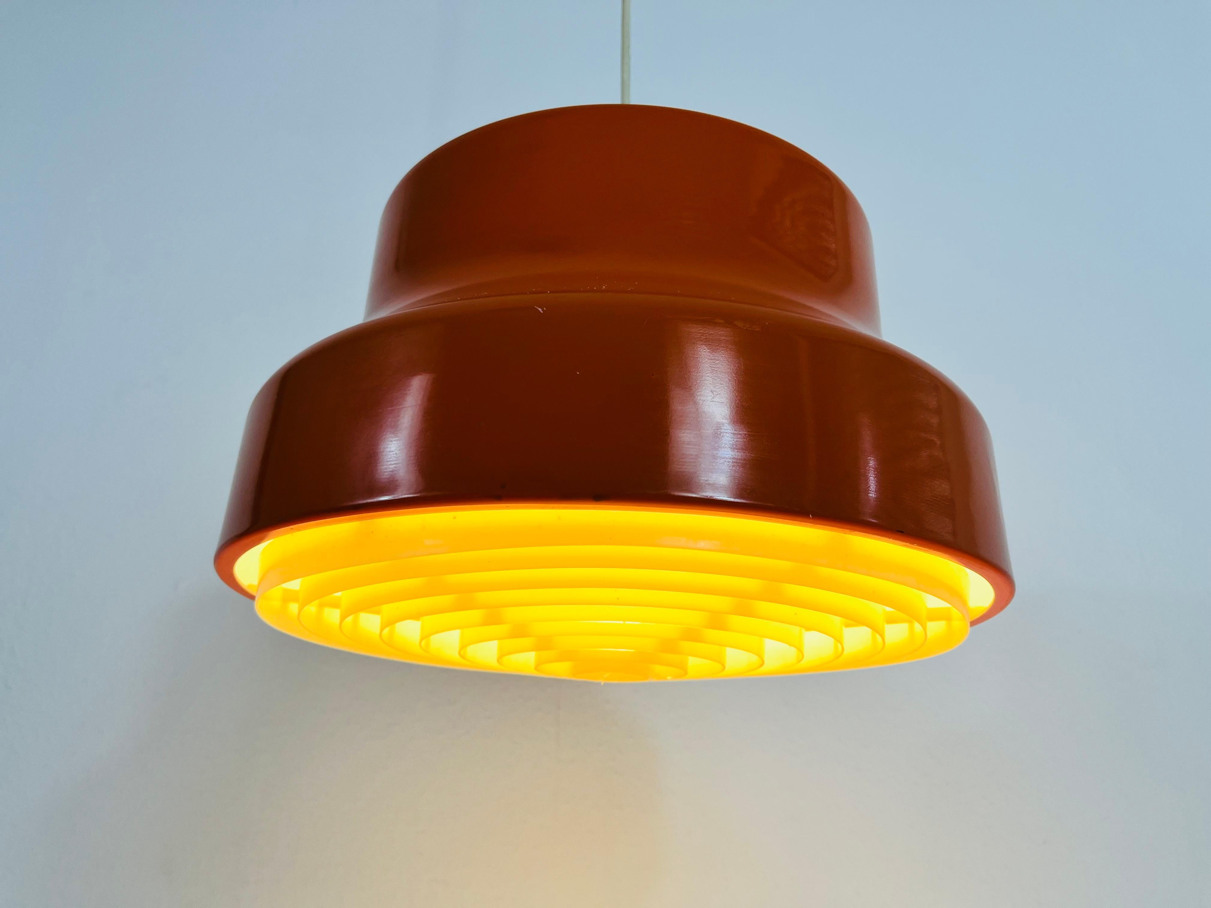 Space Age Bumling Orange Pendant Lamp, Germany, 1970s For Sale 3