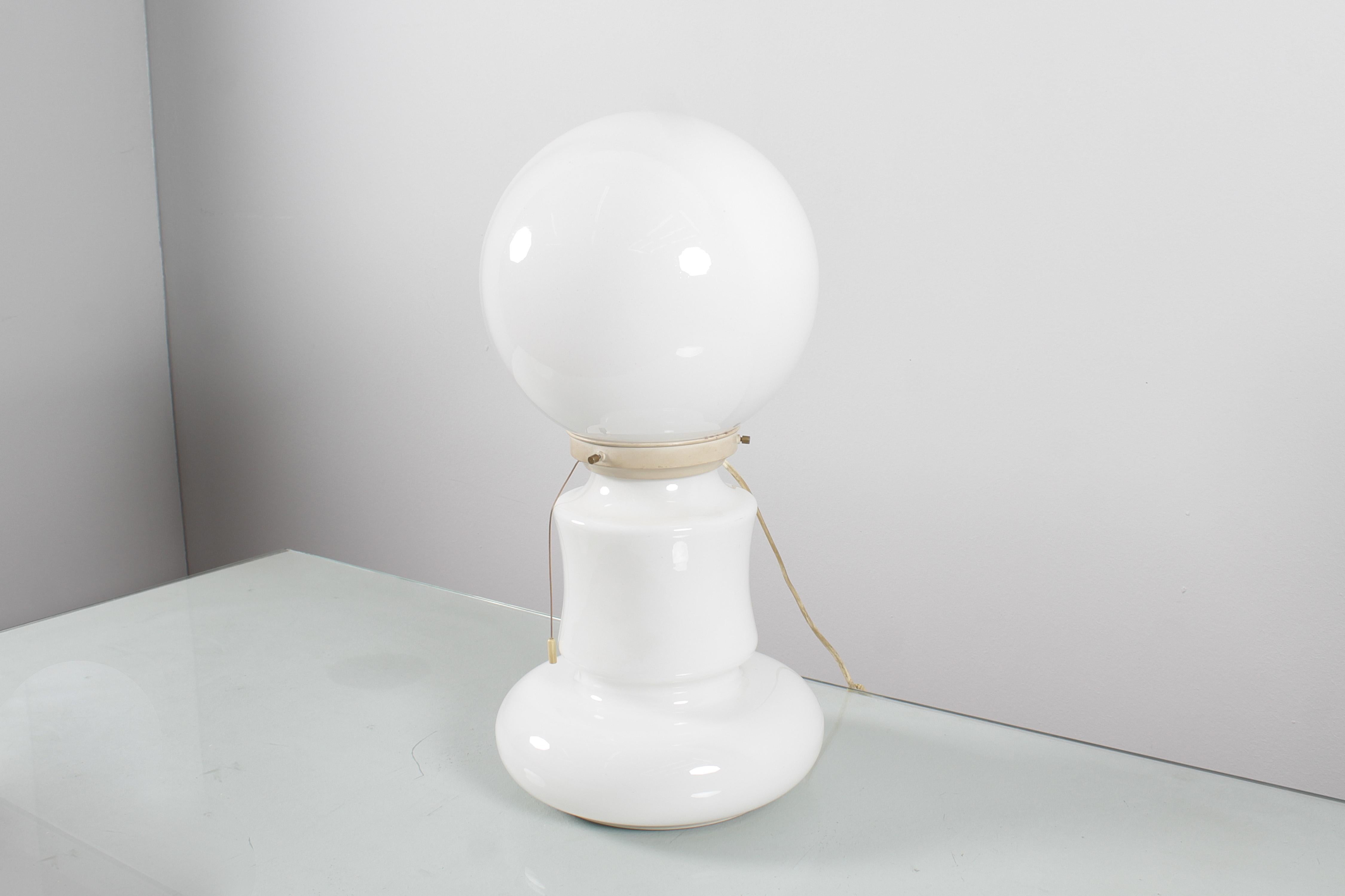 Italian Space Age C. Nason for Mazzega Murano Glass Table Lamp 70s Italy For Sale