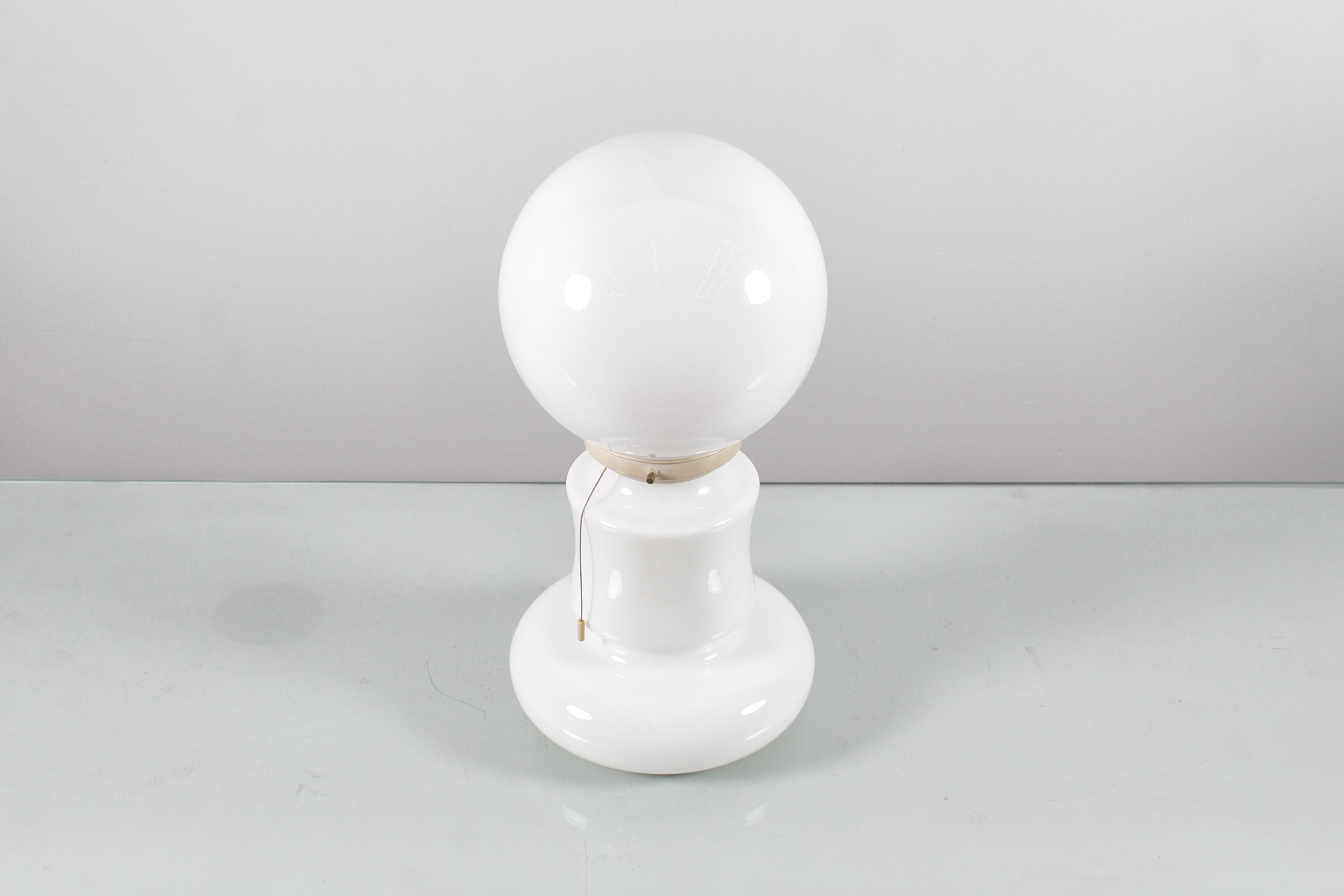Late 20th Century Space Age C. Nason for Mazzega Murano Glass Table Lamp 70s Italy For Sale
