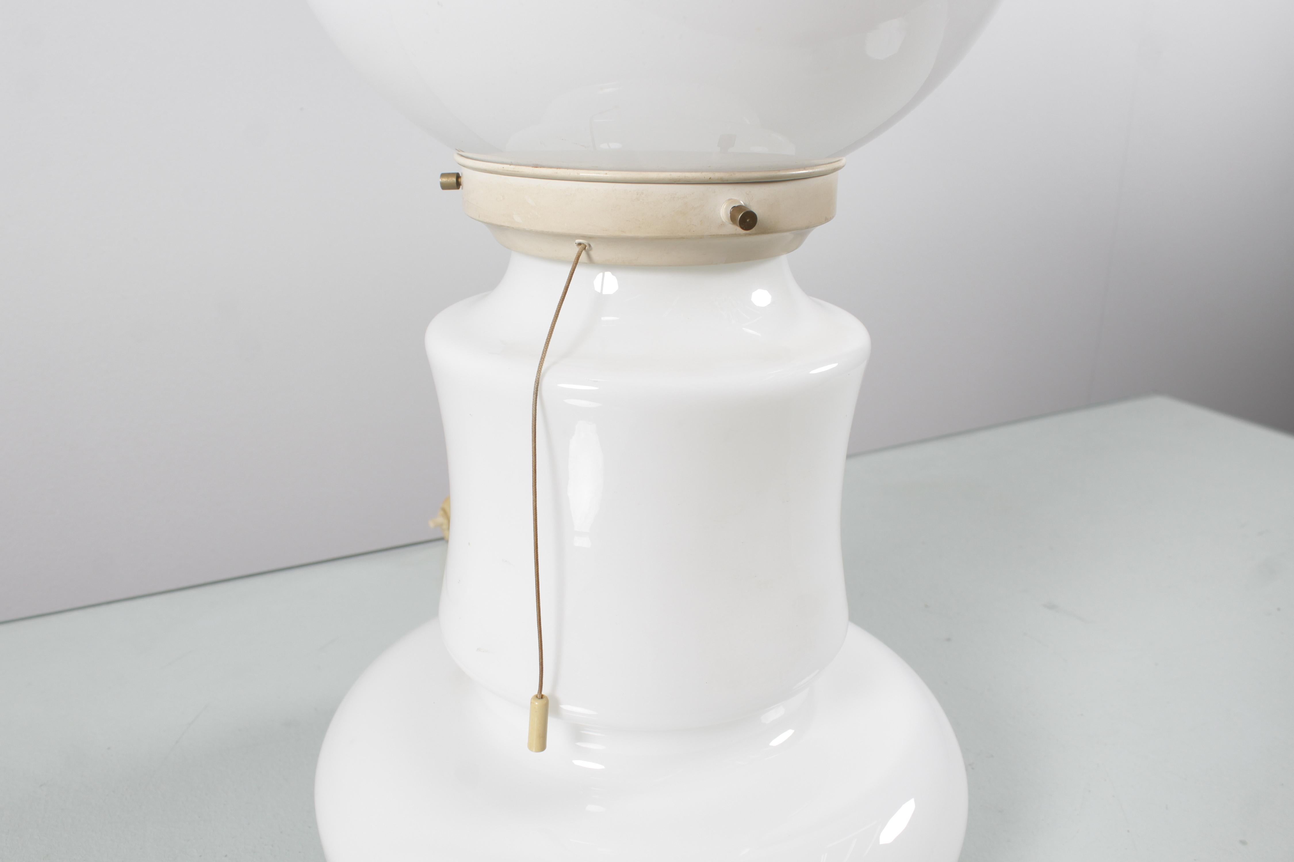 Metal Space Age C. Nason for Mazzega Murano Glass Table Lamp 70s Italy For Sale