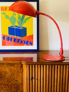 Space age Calotta mod. 660 red table / desk lamp, Martinelli Luce Italy, 1972