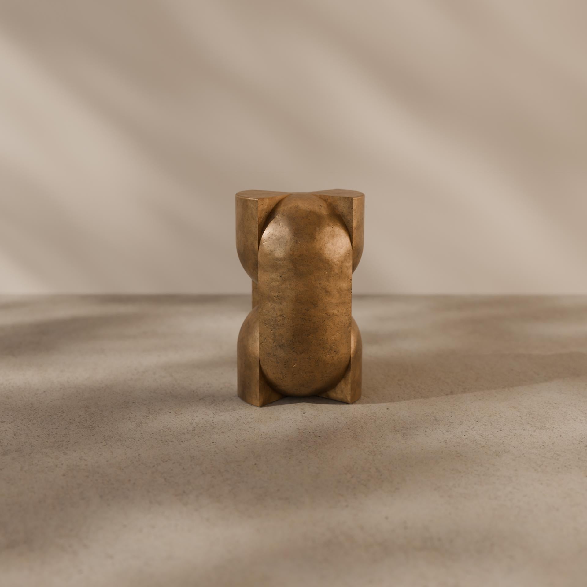 British Space-Age Cast Bronze ‘Capsule’ Sculptural Pedestal For Sale
