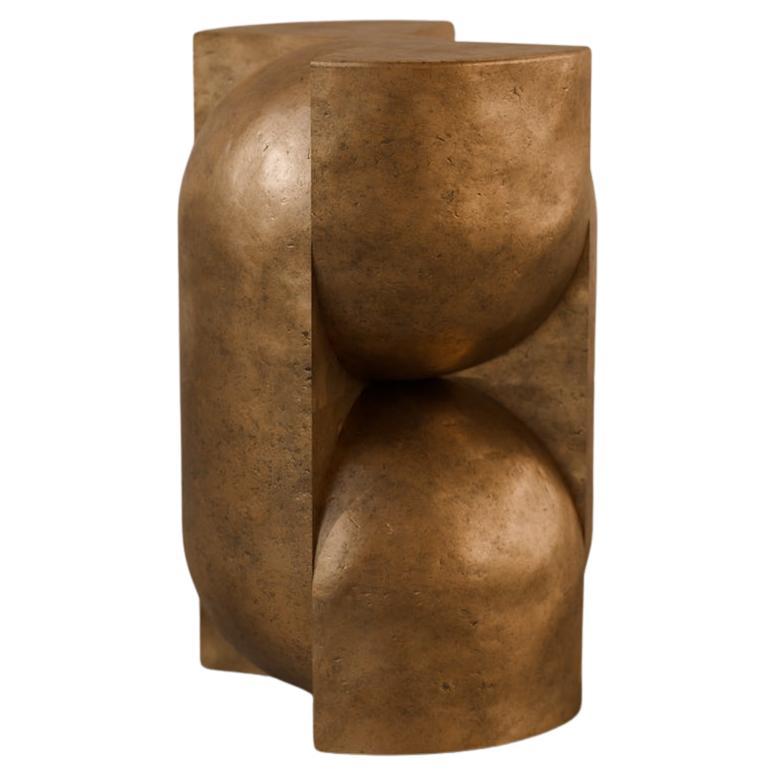 Piedistallo scultoreo "Capsula" in bronzo fuso dell'età dello spazio