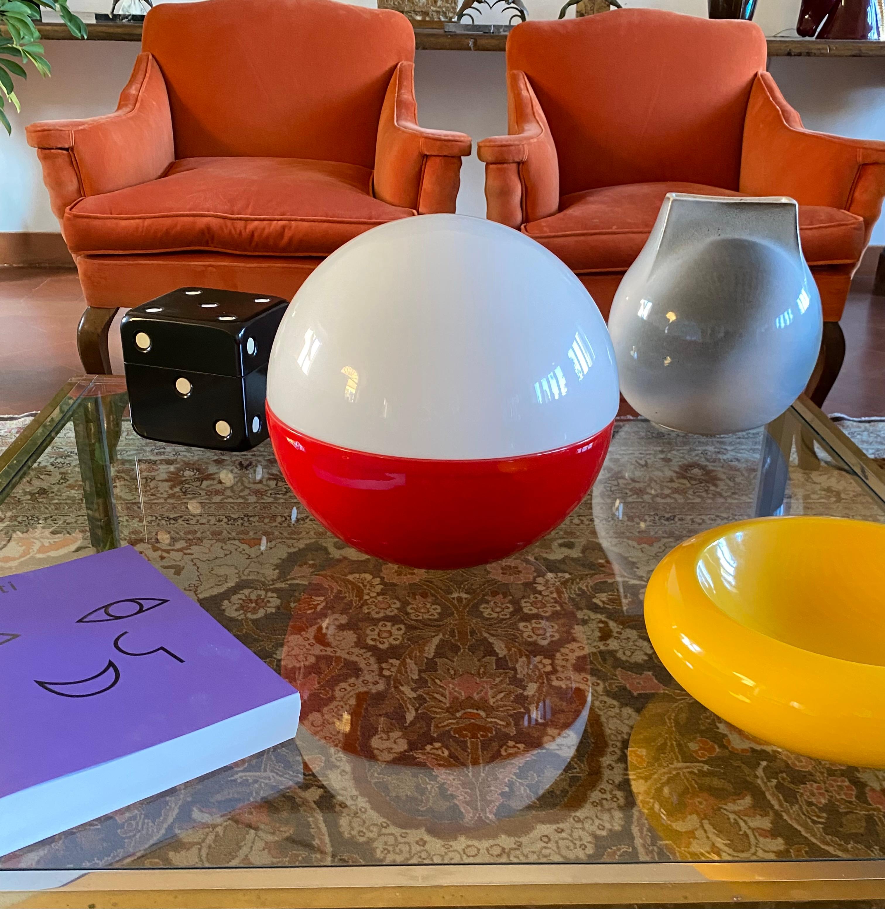 Space age ceramic and glass table lamp, Alvino Bagni Italy 1970s For Sale 3