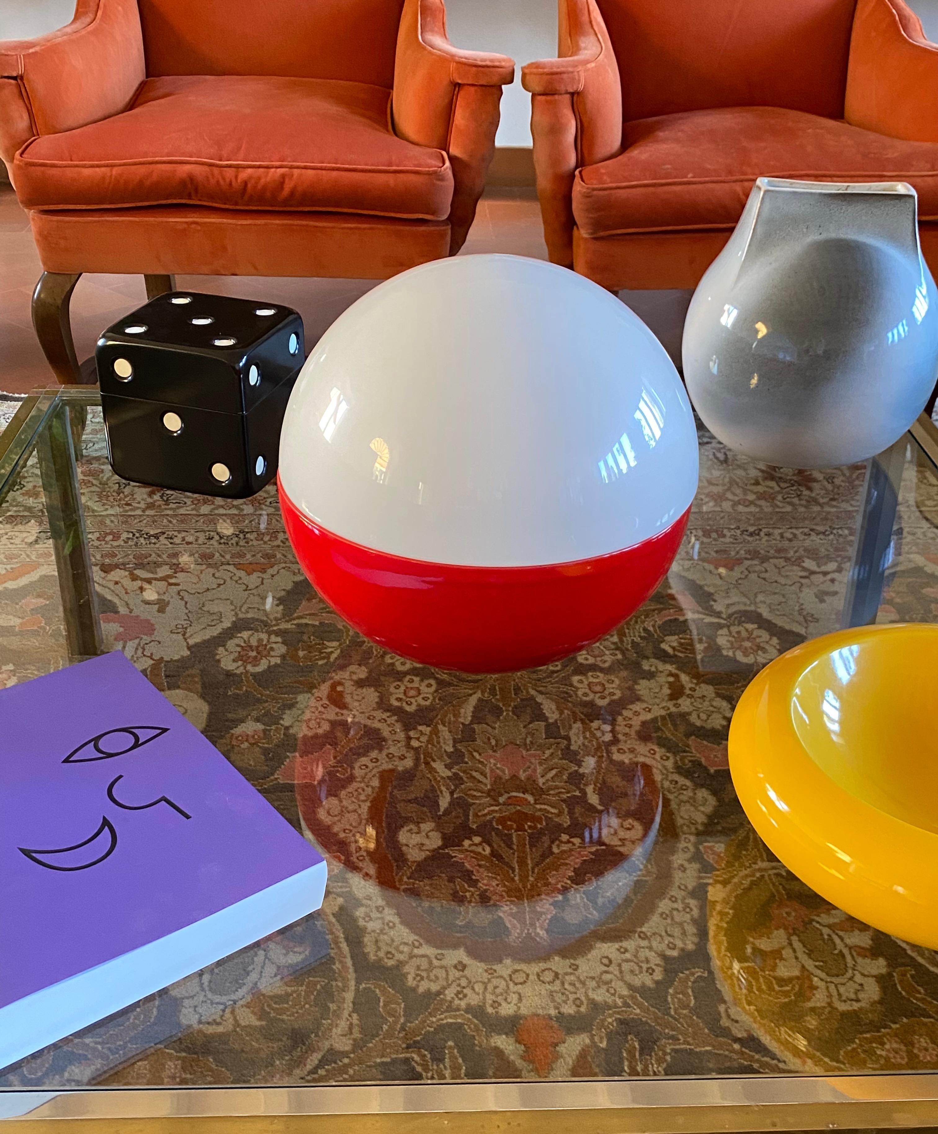 Space age ceramic and glass table lamp, Alvino Bagni Italy 1970s For Sale 4
