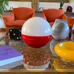 Space age ceramic and glass table lamp, Alvino Bagni Italy 1970s