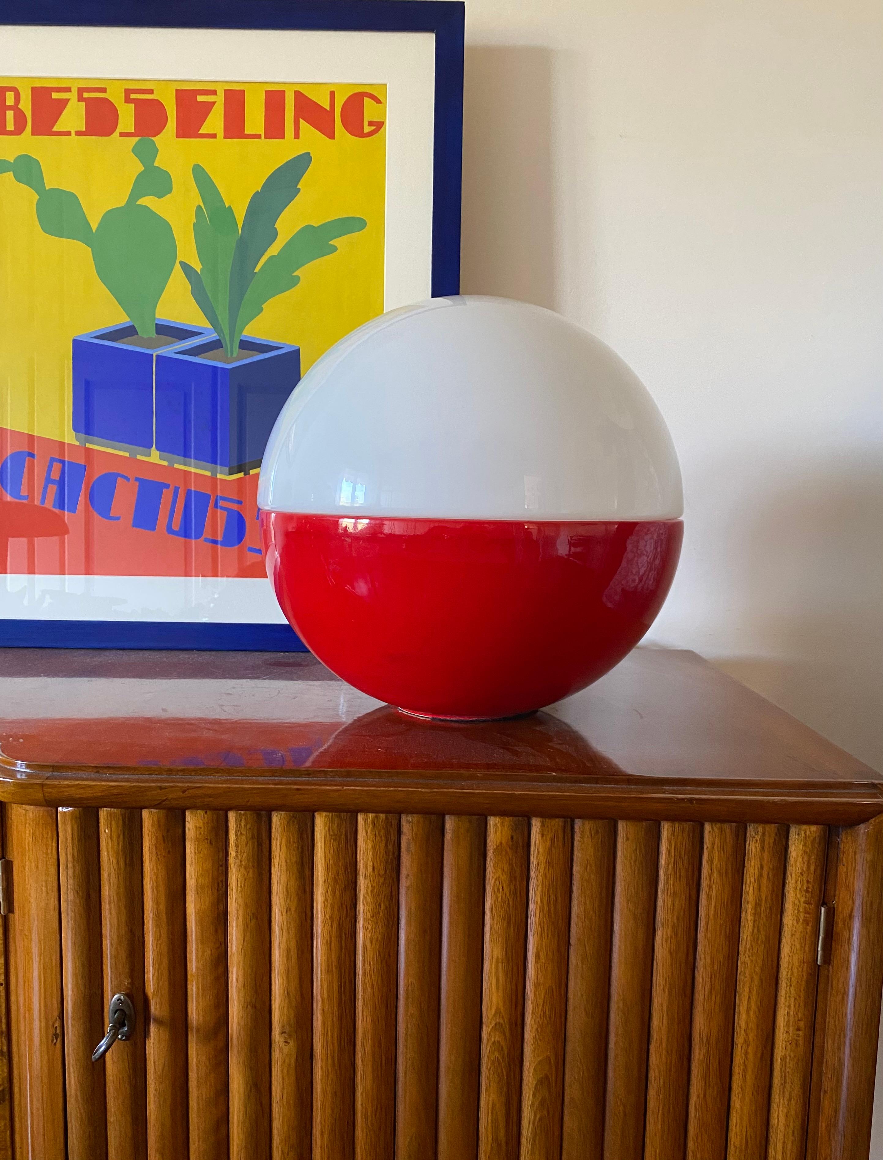 Space Age Space age ceramic and glass table lamp, Alvino Bagni Italy 1970s For Sale
