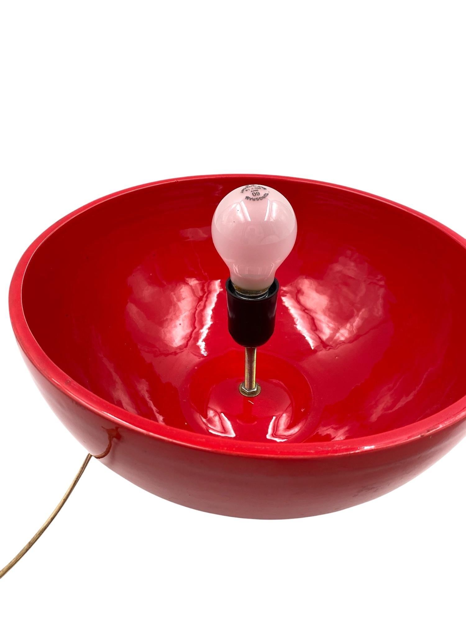 Space age ceramic and glass table lamp, Alvino Bagni Italy 1970s For Sale 1