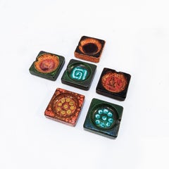 L'âge de l'espace. Ensemble de cendriers en céramique de Scheurich, Allemagne, années 1970