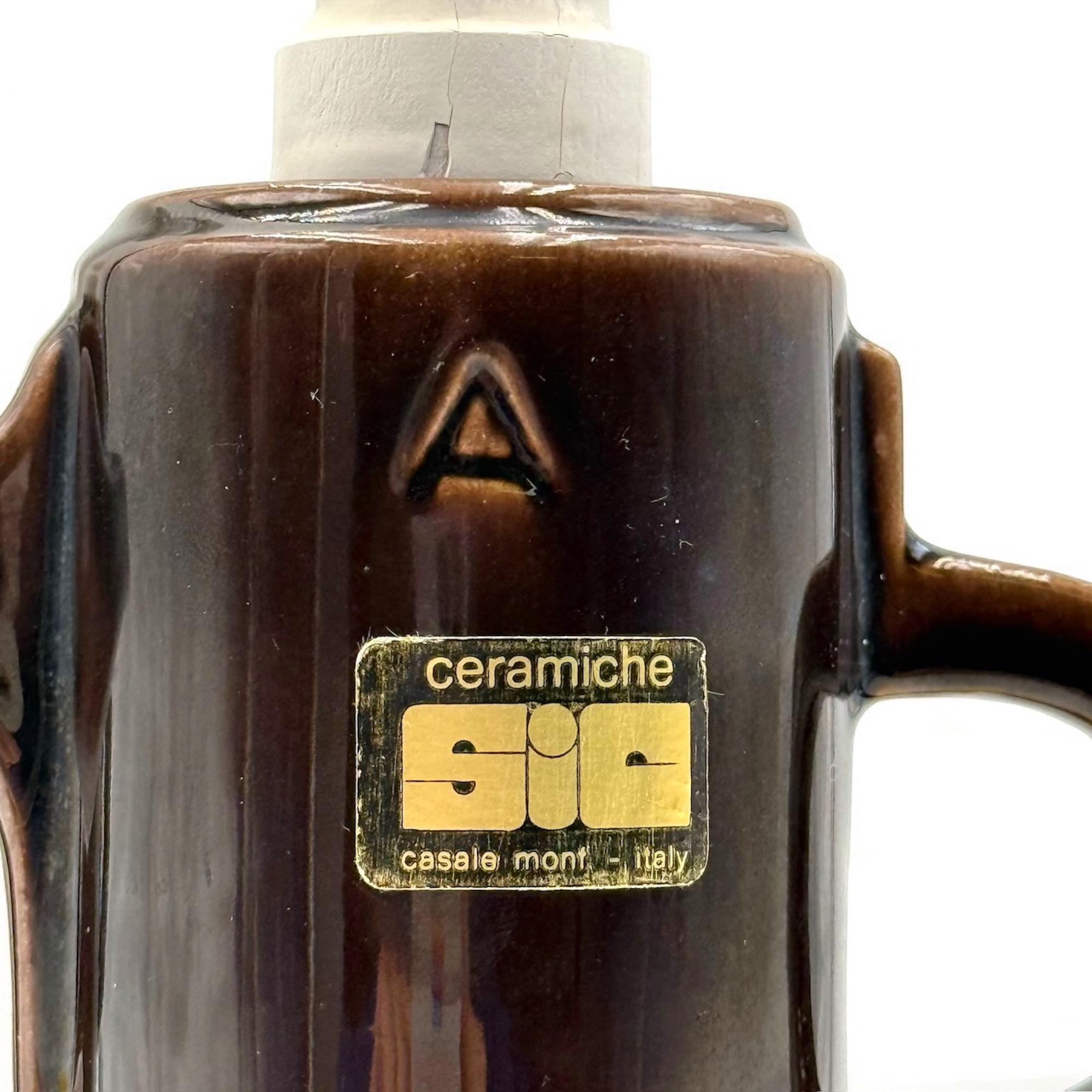 Set de condiments en céramique A Space par SIC, Italie, années 1970, ensemble de 5 pièces Bon état - En vente à San Benedetto Del Tronto, IT