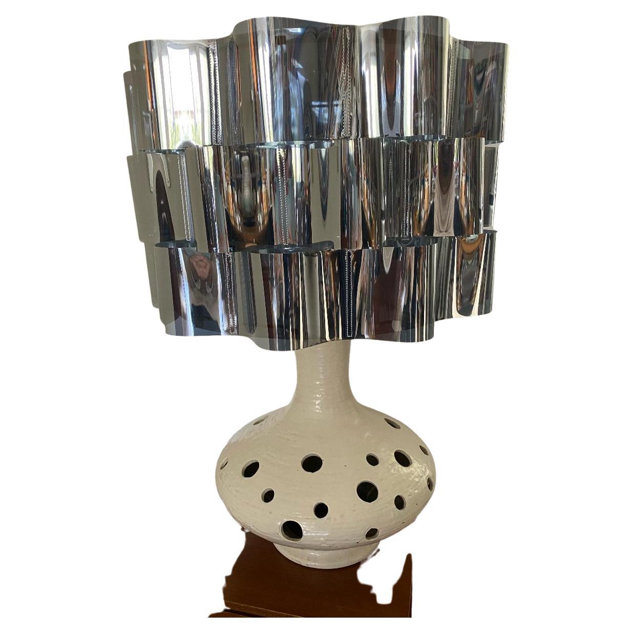 Space Age Ceramic Lamp with New Lampshade