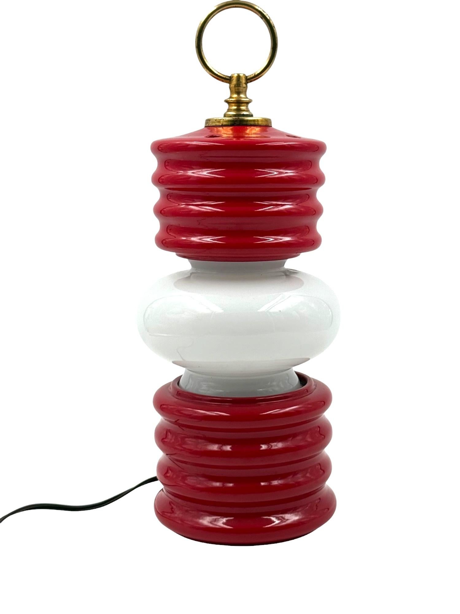 Lampe de table en forme de lanterne en céramique de l'ère spatiale, Ceramiche Fiorentine Italie, années 1970 en vente 1