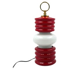 Space age ceramic lantern-shaped table lamp, Ceramiche Fiorentine Italy, 1970s